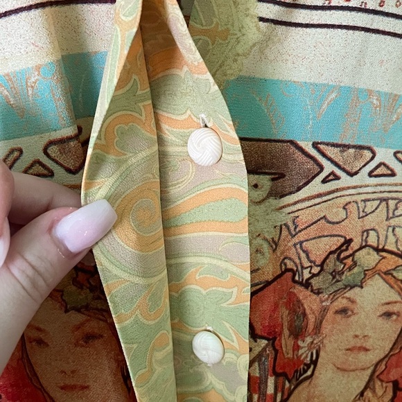 RARE FIND! Vintage 70s / 80s Mucha button down hippie shirt - Picture 3 of 6
